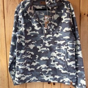 Levitate|  Men's Gray Camo Quarter-Zip Fleece Pullover
